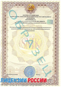 Образец сертификата соответствия (приложение) Бутурлиновка Сертификат ISO 13485